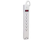 Innovera 71660 Surge Protector 6 Outlets 2 Usb Charging Ports 6 Ft Cord 1080 Joules White
