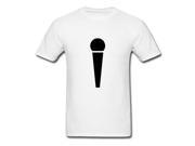 Men Large T Shirt Microphone Vector White Printed