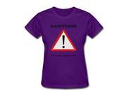 Caution! I Do Crazy Things At Unexpected Times! Purple Women T shirt Large Size