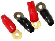 American Bass 4 Awg Ring Terminals 5 Pairs Per Pkg. Red & Black American Bass 4 Awg Ring Terminals 5 Pairs Per Pkg. Red & Black