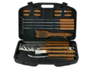 Mr. Bar.B.Q 18 Piece BBQ Tool Set With Plastic Case 18 Piece s Stainless Steel Hardwood