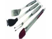 GrillPro 40070 4 Piece Stainless Steel Tool Set with Grips
