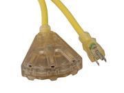 Bayco SL 747L 12 3 Gauge Extension Cord with Lighted Ends and 3 Outlets 50 Feet