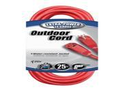 Coleman Cable 02407 14 3 SJTW Vinyl Outdoor Extension Cord Red 25 Foot