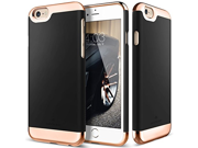 iPhone 6 Case Caseology® [Savoy Series] Chrome Microfiber Slider Case [Black] [Premium Rose Gold] for Apple iPhone 6 2014 iPhone 6S 2015 Black