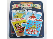 Kids Collection Kidz Cardz 4 Jumbo Sized Card Games [Go Fish War Crazy Eights Old Maid] **INCLUDES COLLECTORS TIN CONTAINER**
