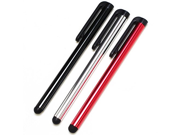 Fosmon Capacitive Stylus Touch Screen Pen 3 Pack for the Samsung Galaxy S5 S4 S3 Mini Active Black Silver Red