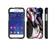 Galaxy Core Prime Case G360 Case Galaxy Prevail LTE Case Beyond Cell®Slim Design 2 piece Snap On Hybrid Hard Rubberized Case Eagle With American Flag