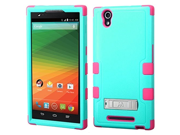 MyBat ZTE Z970 ZMAX TUFF Hybrid Phone Protector Cover with Stand Retail Packaging Green Pink Teal