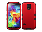 MyBat Samsung Galaxy S5 TUFF Hybrid Phone Protector Cover Retail Packaging Titanium Red Black