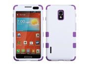 MYBAT Tuff Hybrid Phone Protector Cover for LG Optimus F7 US780 LG870 Retail Packaging Ivory White Electric Purple