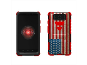 Beyond Cell High Impact Hybrid Hard Soft Tough Armor Rugged Case with 3 Layers of Protection and Built In Kickstand Retail Packaging Black Red American Fl