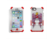 Beyond Cell Tri Shield Durable Hybrid Hard Shell and Silicone Gel Case for iPhone 5C Lite Wing Heart Retail Packaging White Red