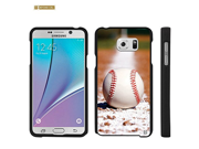 Beyond Cell®Galaxy Note 5 Case Premium Protection Slim Design 2 piece Snap On Non Slip Matte Hard Rubberized Phone Cover=Baseball Line