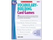 SCHOLASTIC INC 439573149 Vocabulary Building Card Games Grade Four 80 pages