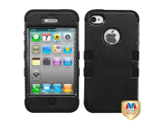MYBAT IPHONE4AVHPCTUFFIM022NP Premium TUFF Case for iPhone 4 1 Pack Retail Packaging Carbon Fiber Black