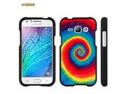 Beyond Cell®Galaxy J1 Case Samsung J100 Case Premium Protection Slim Design 2 piece Snap On Non Slip Matte Hard Rubberized Phone Cover Twilight Rainbow