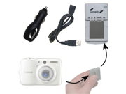 Canon PowerShot SX110 IS Battery Charger Kit Contains multiple charging options including AC Wall DC Car and USB Port