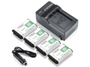 4x NP BX1 Li ion Battery for Sony DSC RX100 HX300 HDR AS15 AS10 AS100V Charger