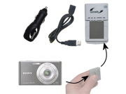 Sony Cyber shot DSC S3000 Battery Charger Kit Contains multiple charging options including AC Wall DC Car and USB Port
