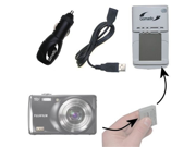 Gomadic Portable External Battery Charging Kit for the Fujifilm FinePix F72EXR Includes Wall Car and USB Charge Options