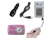 Gomadic Portable External Battery Charging Kit for the Panasonic Lumix DMC S3 Includes Wall Car and USB Charge Options