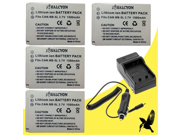 Four Halcyon 1500 mAH Lithium Ion Replacement Battery and Charger Kit for Canon PowerShot SD890 IS Digital Elph Digital Camera and Canon NB 5L