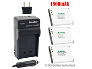 Kastar D LI92 Battery 3 Pack and Charger Kit for Ricoh Pentax D LI92 Olympus LI 50B and Pentax Optio I 10 RZ10 RZ18 WG 1 WG 1 GPS WG 2 WG 2 GPS WG 3 W