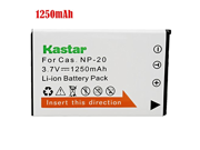 Kastar Battery 1 Pack for Casio NP20 NP 20DBA and BC 11L work with Casio Exilim EX M1 EX M2 EX M20 EX S1 EX S2 EX S3 EX S20 EX S100 EX S500 EX S600