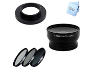 GoPro Hero 3 and Hero 3 Telephoto Lens and 3 Piece Filter Kit with Adapter 37MM