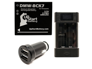 Panasonic DMW BCK7 Battery with Universal Charger USB Car Plug Replacement Compatible With Panasonic Lumix DMC SZ7 Lumix DMC TS20 Lumix DMC FH8 Lumix DMC