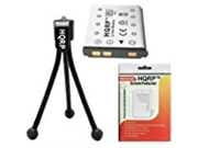 HQRP Rechargeable Battery for FUJI FUJIFILM NP 45A NP45A Replacement plus HQRP Black Mini Tripod and LCD Screen Protector