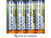 16 Pack Sanyo 1000 mAH AAA Batteries with Four Holders and FREE Eveready Key Chain Light