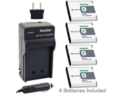 Kastar Battery 4 Pack and Charger Kit for Sony NP BK1 BC CSK work with Sony Bloggie MHS CM5 MHS PM5 Cyber shot DSC S750 DSC S780 DSC S950 DSC S980 DSC