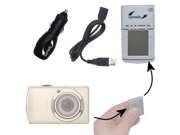 Gomadic Portable External Battery Charging Kit for the Canon Digital IXUS 870 IS Includes Wall Car and USB Charge Options