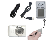 Gomadic Portable External Battery Charging Kit for the Canon Digital IXUS 970 IS Includes Wall Car and USB Charge Options