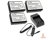 Three Halcyon 2000 mAH Lithium Ion Replacement Batteries and Charger Kit for Canon EOS Rebel T5 DSLR Camera and Canon LP E10