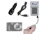 Gomadic Portable External Battery Charging Kit for the Panasonic DMC ZS10 Includes Wall Car and USB Charge Options