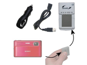Sony Cyber shot TX100 Battery Charger Kit Contains multiple charging options including AC Wall DC Car and USB Port