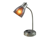 Normande Lighting GP3 796 13W CFL Desk Lamp with Two Electrical Outlets on the Base Mount