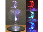 Moon Light LED Fiber Optic Lamp Acrylic Moon Design Color Changing Lights Tabletop Lamp