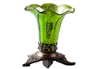 River of Goods Handblown Mercury Glass Lily Lamp 7.5 Green
