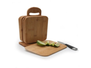 Natural Living Bamboo Set of 6 Cutting Boards 6 x 8 Inch