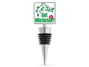 Christmas Holiday Got Mistletoe? Graphic On Enamel Bottle Stopper