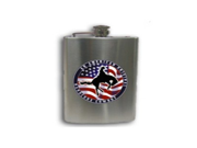 Simran SW 14 Swigs Hardcore Cowboy Design 8 oz. Stainless Steel Flask With Color Image