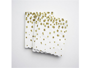 Cocktail Paper Napkins 20 Pack Gold White Confetti
