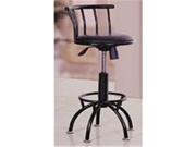 1 Black Metal Finish Swivel Barstool with Black Cushion Perfect for a Man Cave! Adjustable Height 24 to 29 and Tilt!