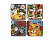 Pavilion Gift Company 12068 Paw Palettes Long Haired Cat Coaster 4 by 4 Inch Set of 4