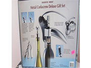 Sharper Image Deluxe Metal Corkscrew Gift Set with Vacuum Pump Seal Stopper