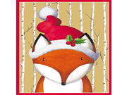 Entertaining with Caspari Foxy Christmas Cards Box of 16